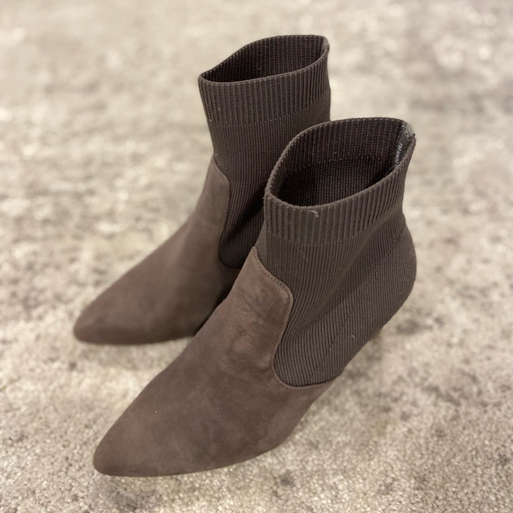 Steven Madden Remy Sock Booties Gray Suade - Size 7